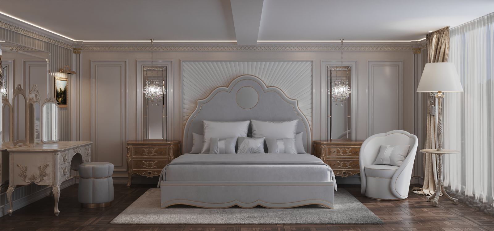 Мастер спальня в проекте виллы