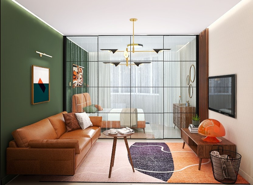 Однокомнатная квартира в стиле Midchentury