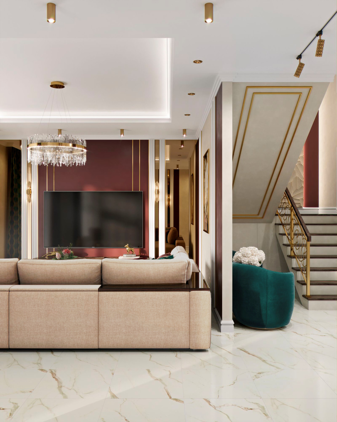 гостиная в современном стиле (загородный дом)