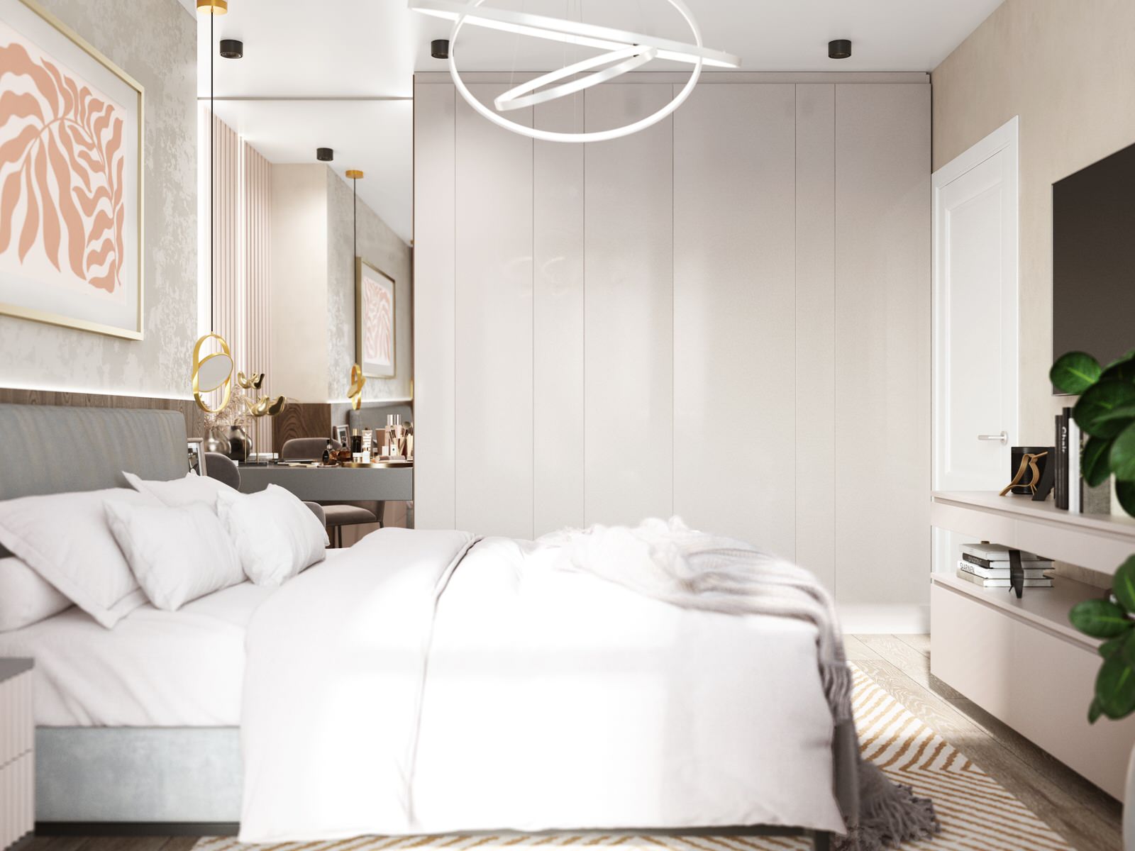 Спальня в элегантной квартире на улице Мельникайте (г.Тюмень)