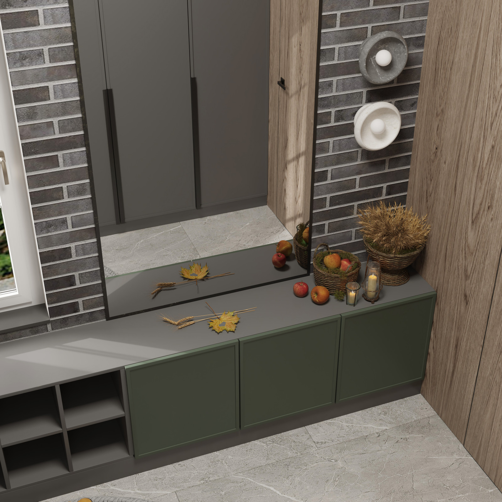 Проект прихожей в трехэтажном доме на улице Красная в городе Калининград