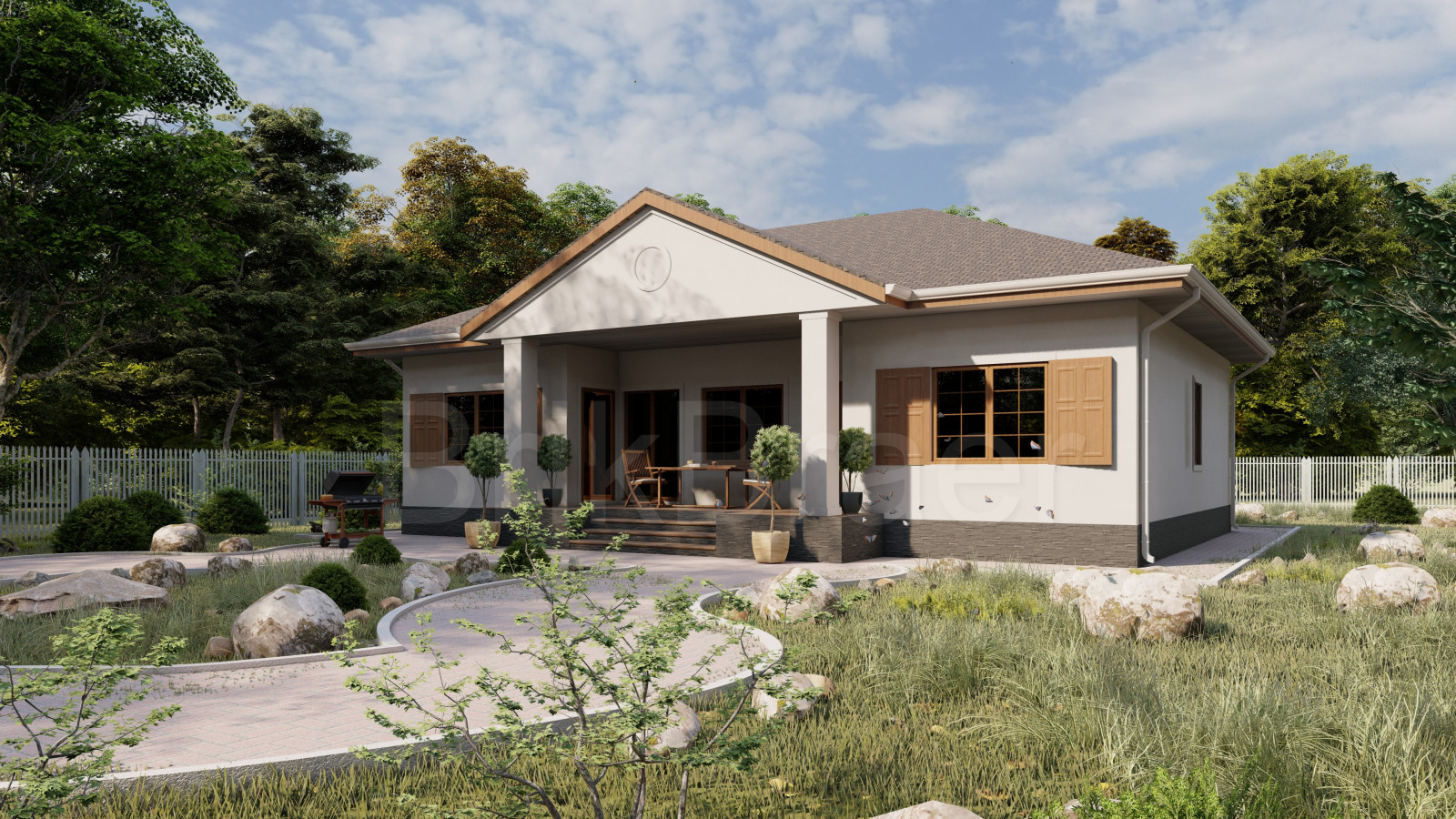 Обложка проекта: Проект №158 одноэтажный площадью 174 м2