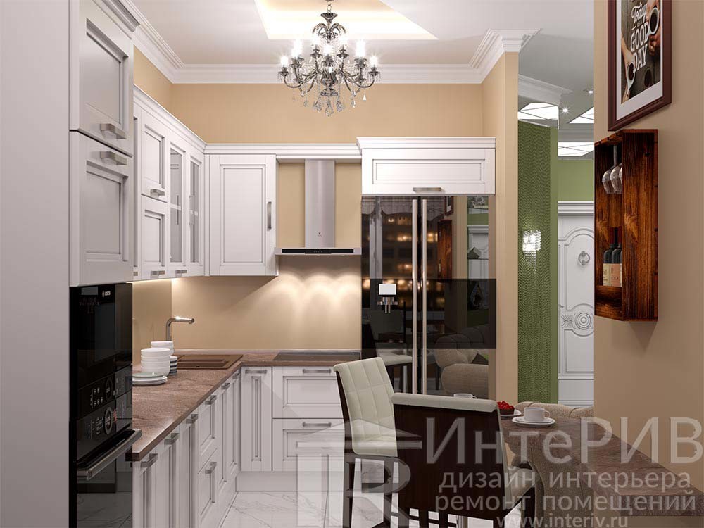 Интерьер двухкомнатной квартиры 55 м² на Ленинском проспекте