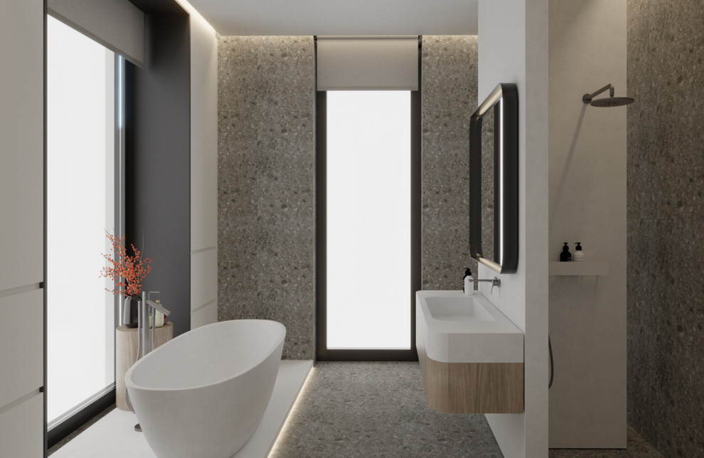 Мастер спальня в современном стиле  ( спальня, ванная, гардероб)