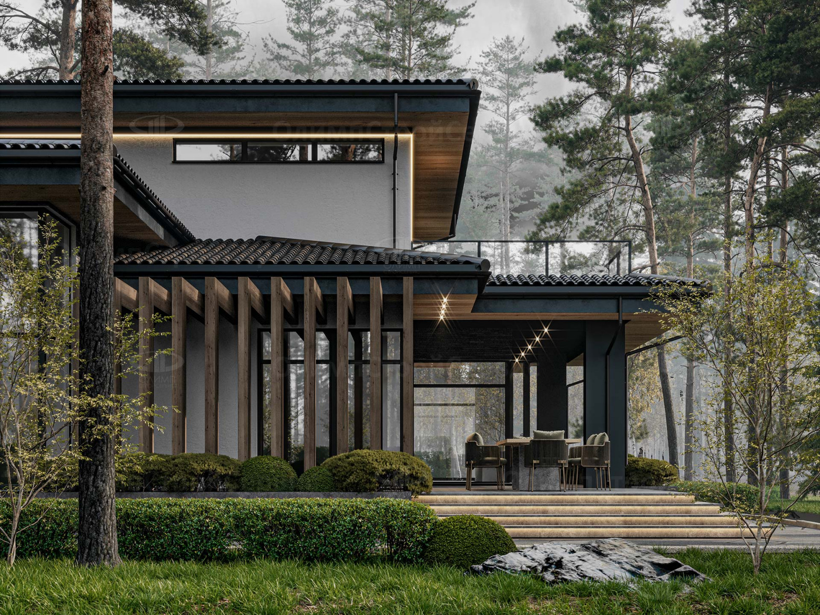 Современный дом «Бирн» с комбинированным фасадом
