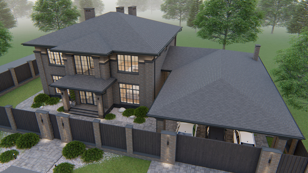 Обложка проекта: Двухэтажный дом в стиле райта