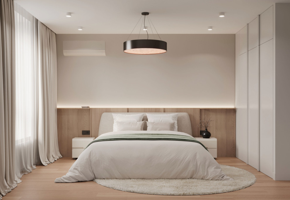 Современный интерьер с яркими акцентами и геометрическими формами