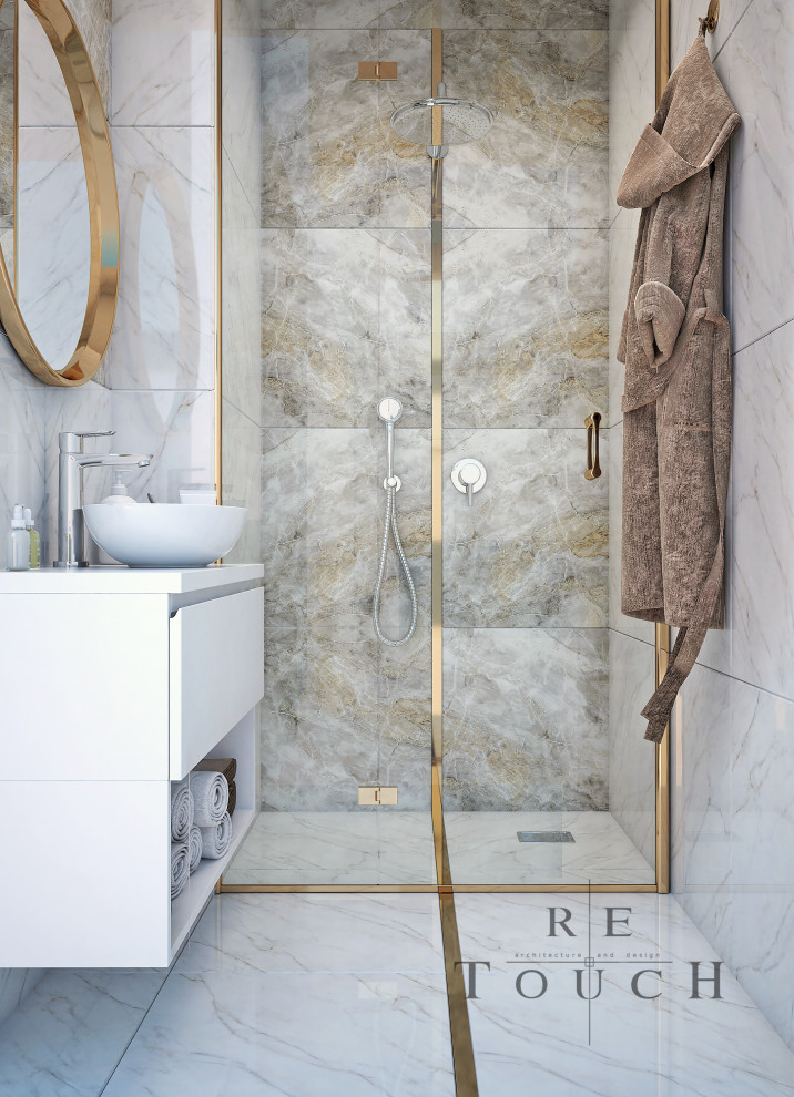 Обложка проекта: Bathroom Project, small: white and gold