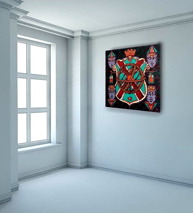 Contemporary wall art. Colorful original painting on canvas.