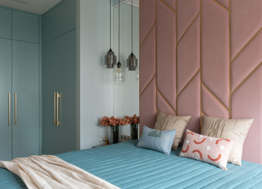 Мягкие стеновые панели в спальне