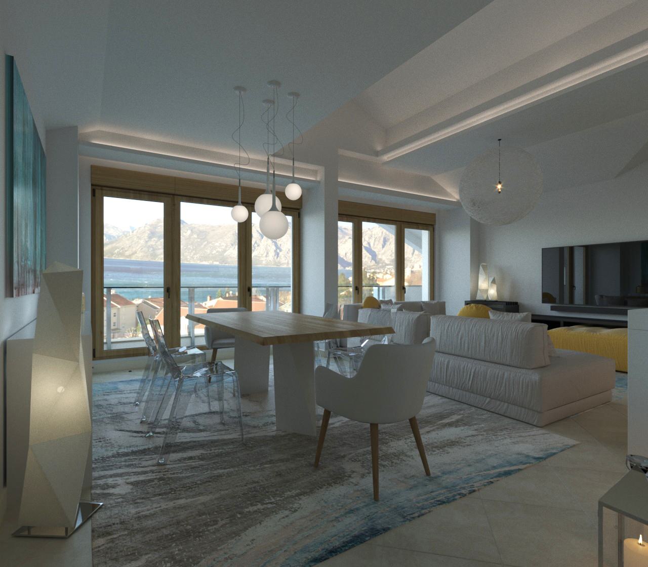 Квартира на мансарде площадью 108 кв.м. в Доброте, Черногория