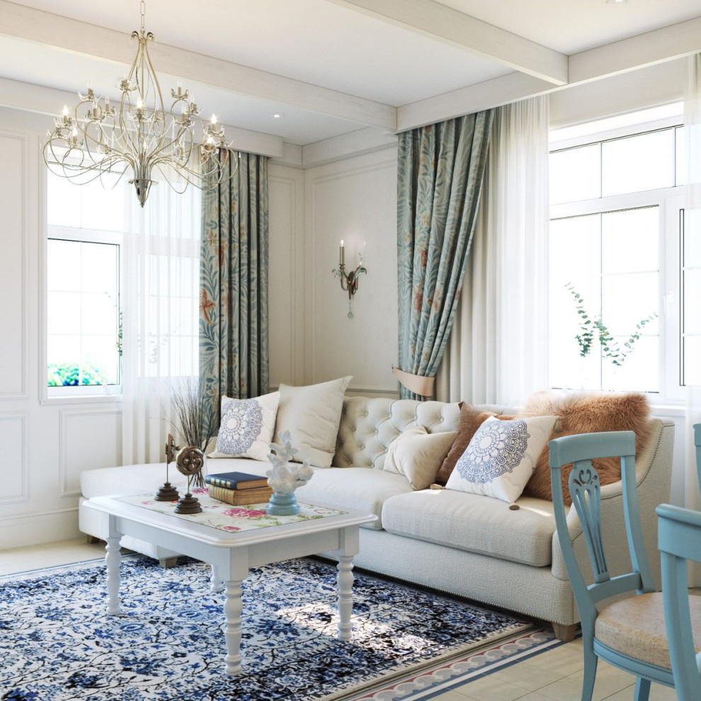 Дизайн проект частного дома в Московской области в стиле современный прованс