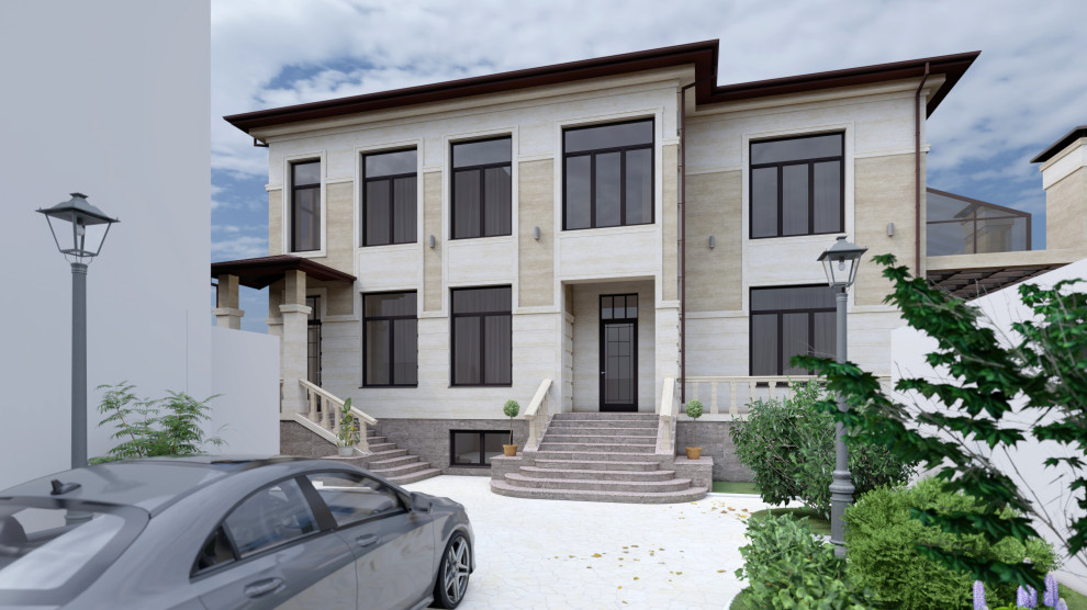 Обложка проекта: 2 этажный жилой дом на 2 семьи в г. Махачкла