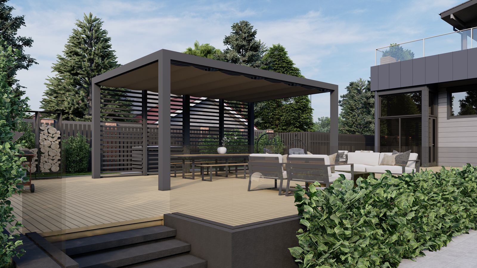 Концепция экстерьера и ландшафта загородного дома