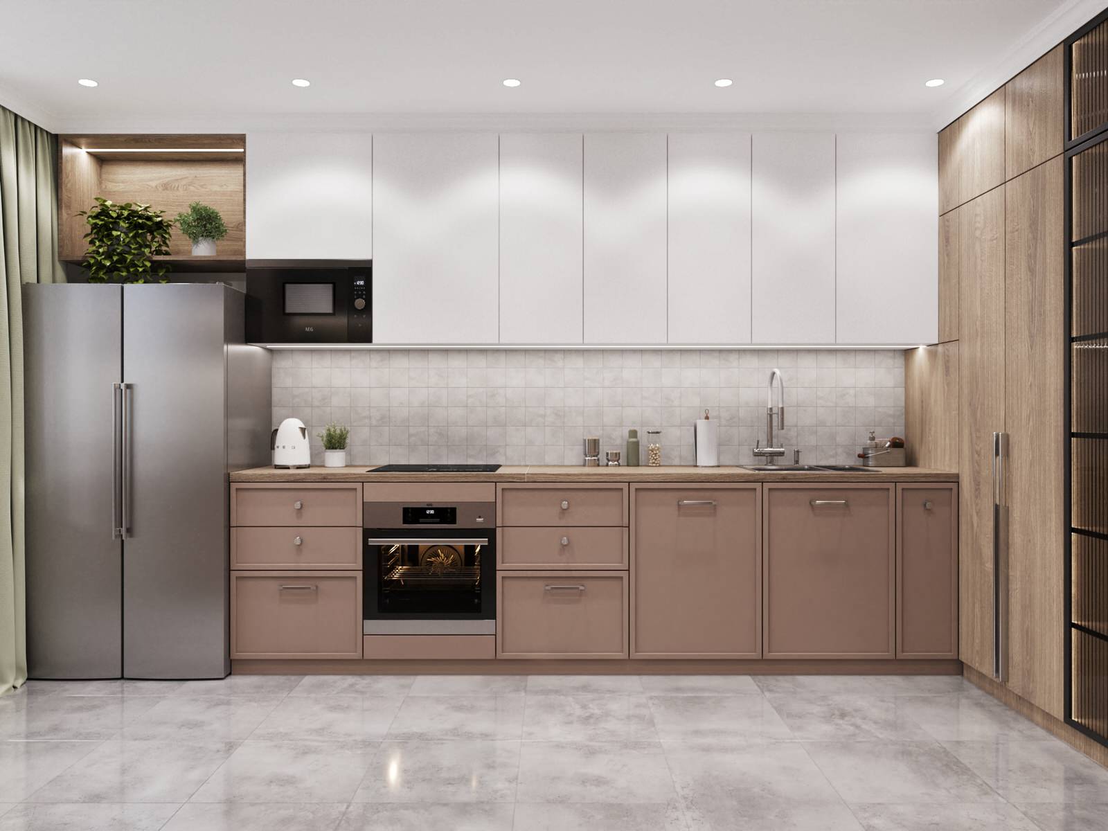 Обложка проекта: Гостиная с зеленым диваном