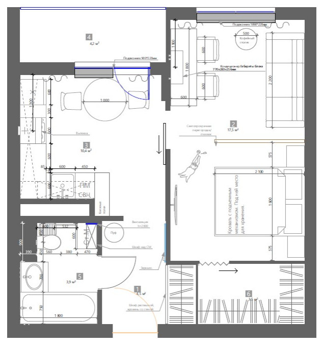 Обложка проекта: ЖК "Михайлово 31". Квартира 44м2.