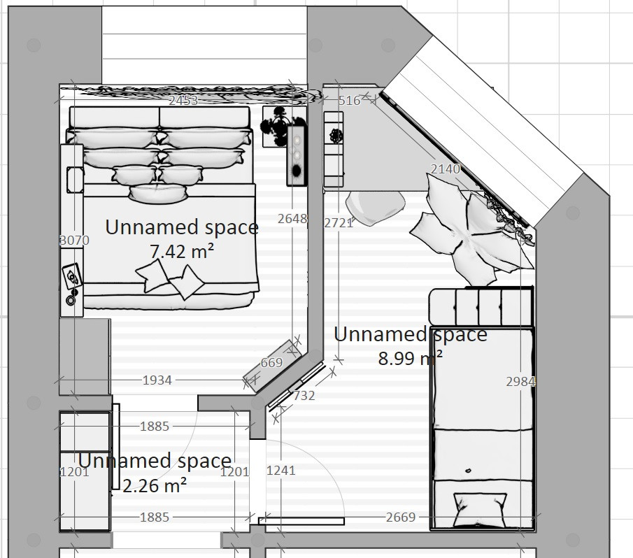 как переделать одну комнату с двумя окнами на две?