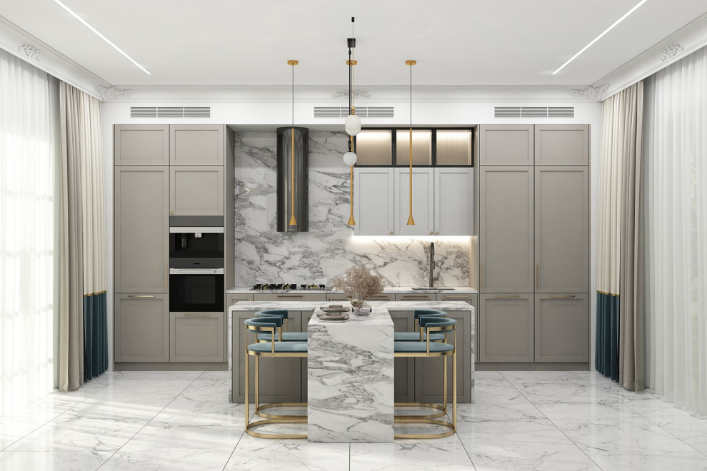 Обложка проекта: Светлая кухня в частом доме