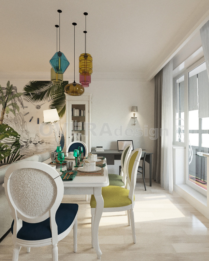 Проект 3х комнатной квартиры в стиле фьюжн