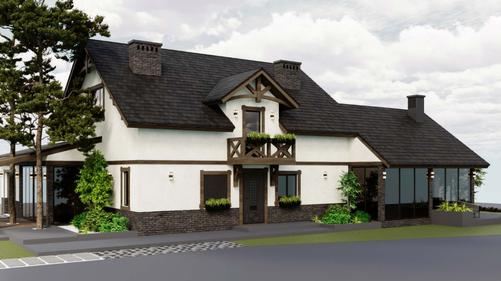 Дизайн- проект  фасада и благоустройства  жилого дома