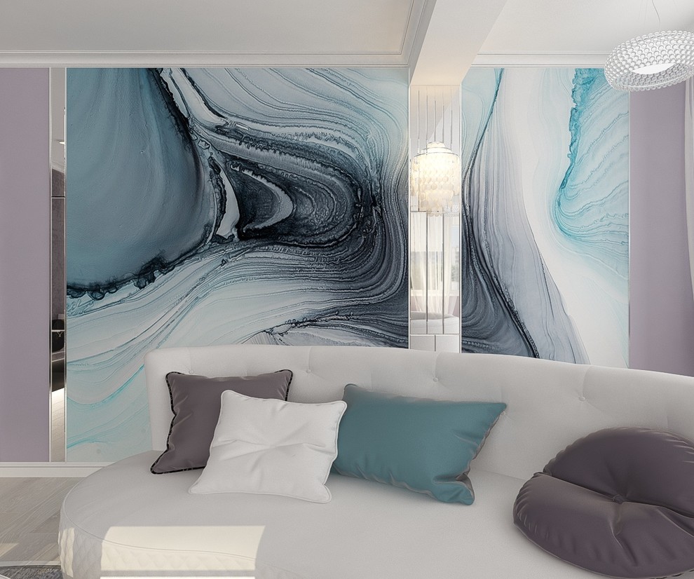 Гостиная в пастельных красках для милой девушки