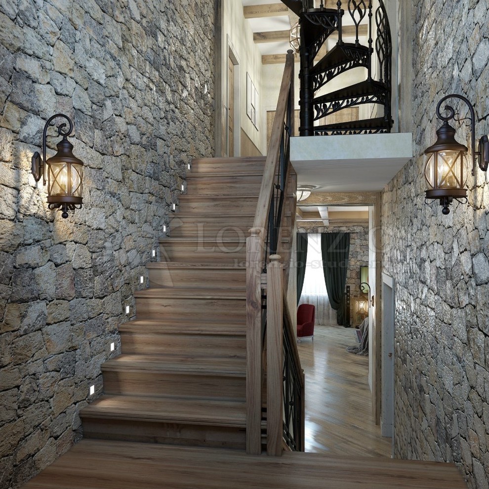 Гостиная - каминный зал в коттедже