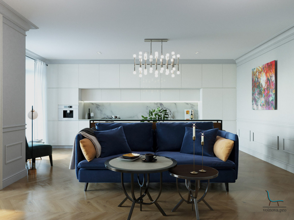 Обложка проекта: Кухня-гостиная в стиле "Парижская квартира"