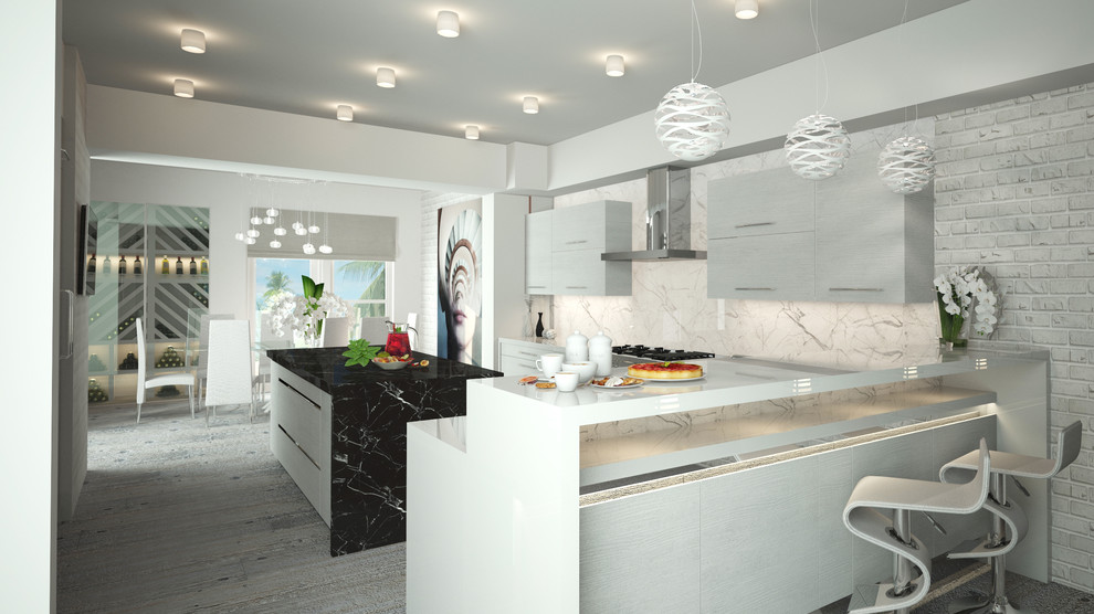 Северный Голливуд - Лос Анджелес. Дизайн интерьера в современном стиле.