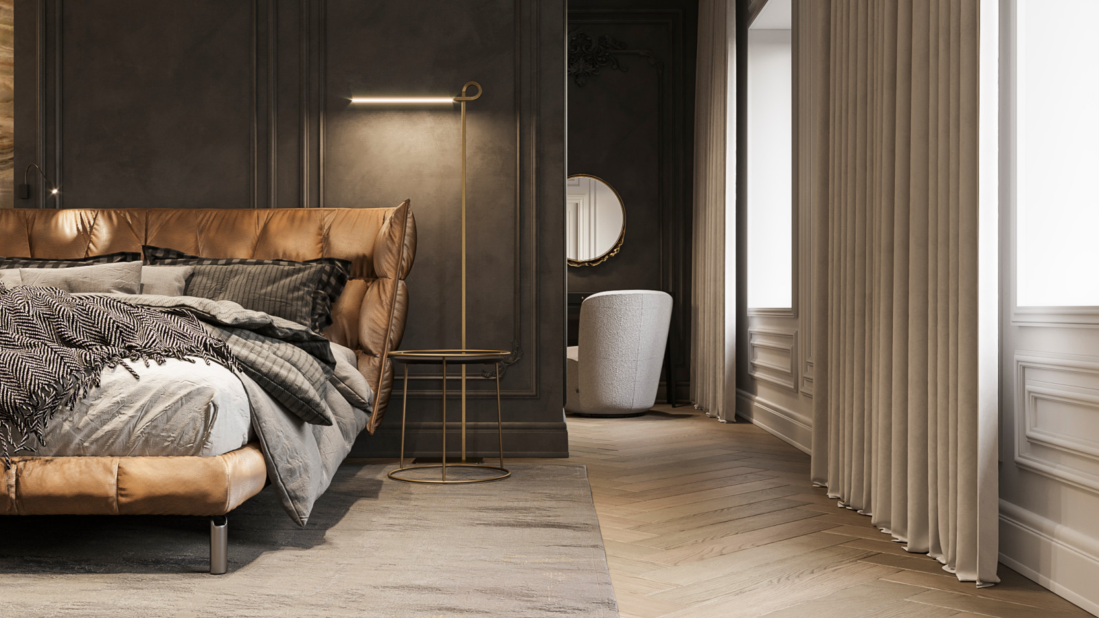 Современный роскошный интерьер загородного дома