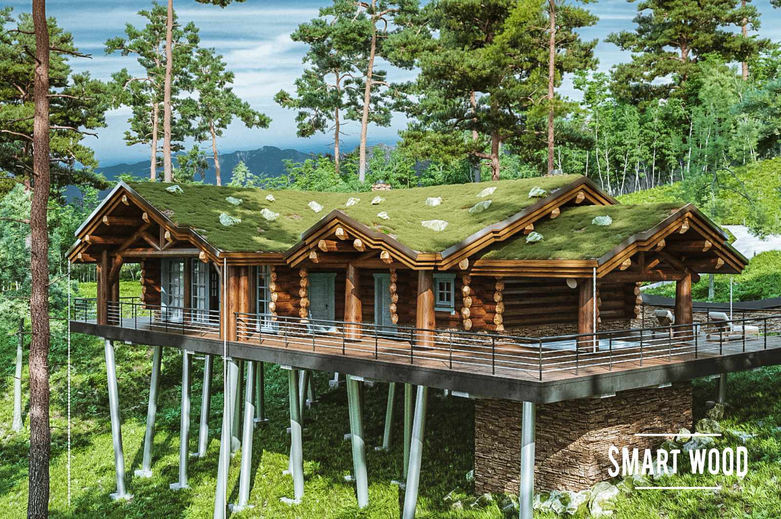 Чегем. Кедровая баня с видом на горы