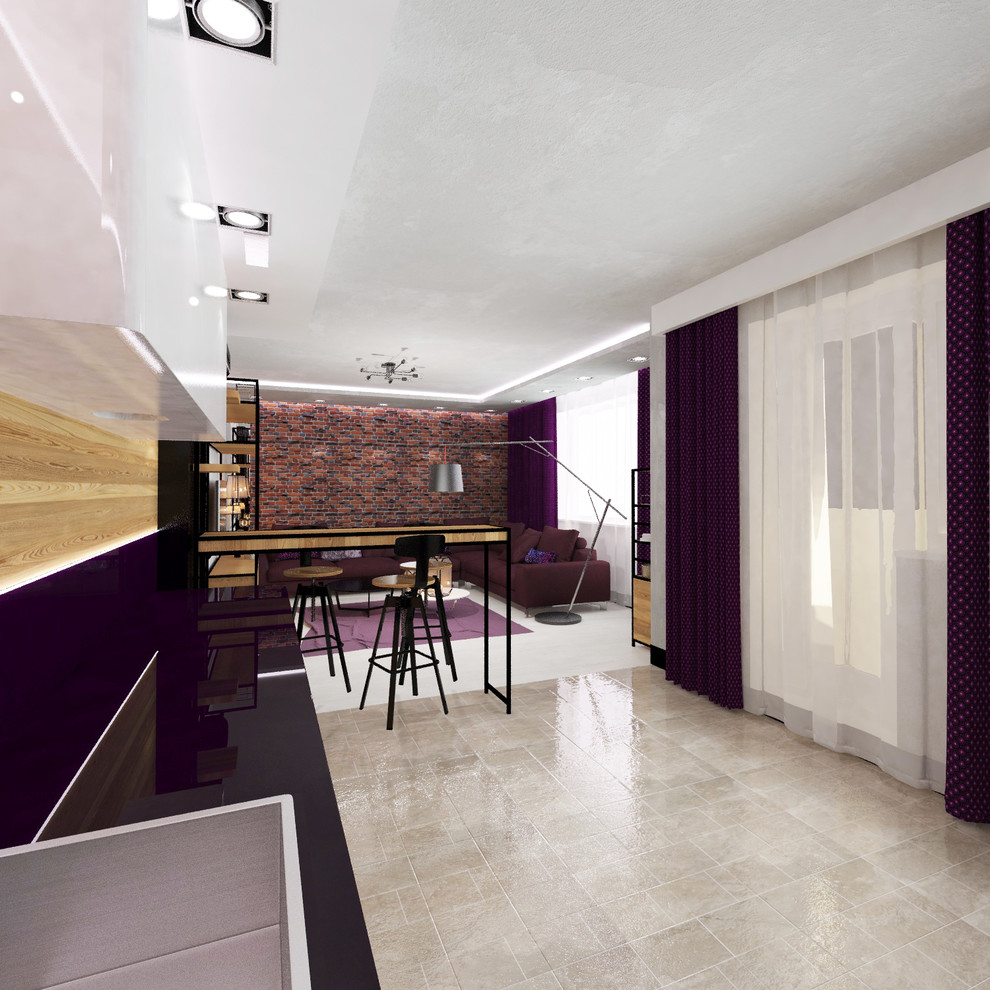 Дизайн кухни-гостиной в стиле LOFT