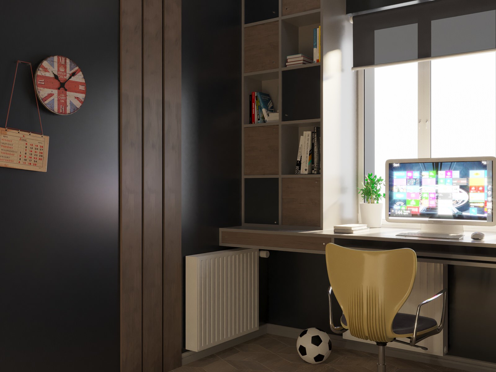 Комната для мальчика-подростка в проекте 2-х комнатной квартиры для молодой семь