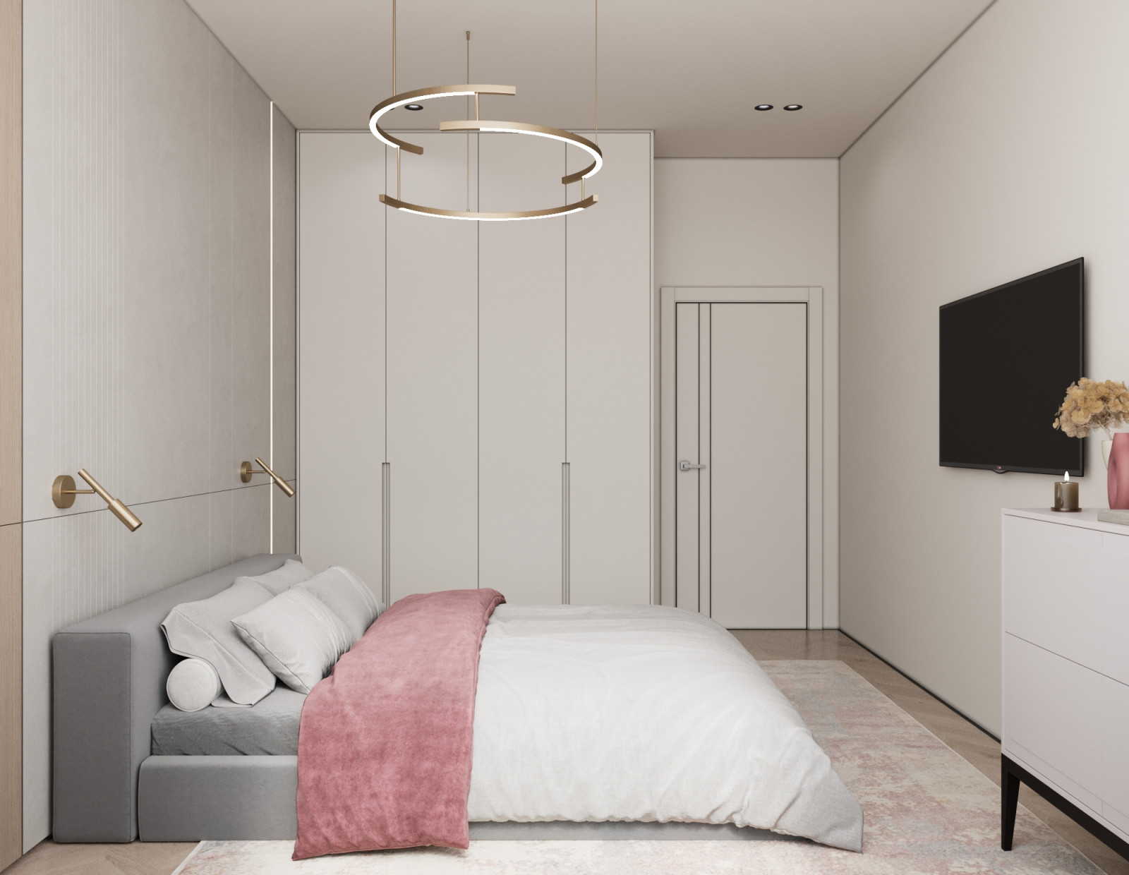 Современный минимализм спальня 1