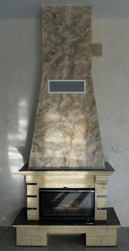 Обложка проекта: Венецианская штукатурка под мрамор, камин