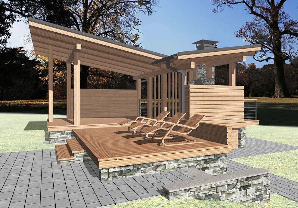 Терраса с летней кухней и барбекю (Истра)