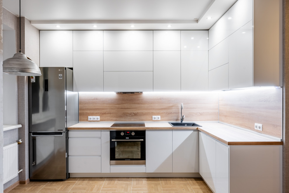 Кухня с интегрированными ручками