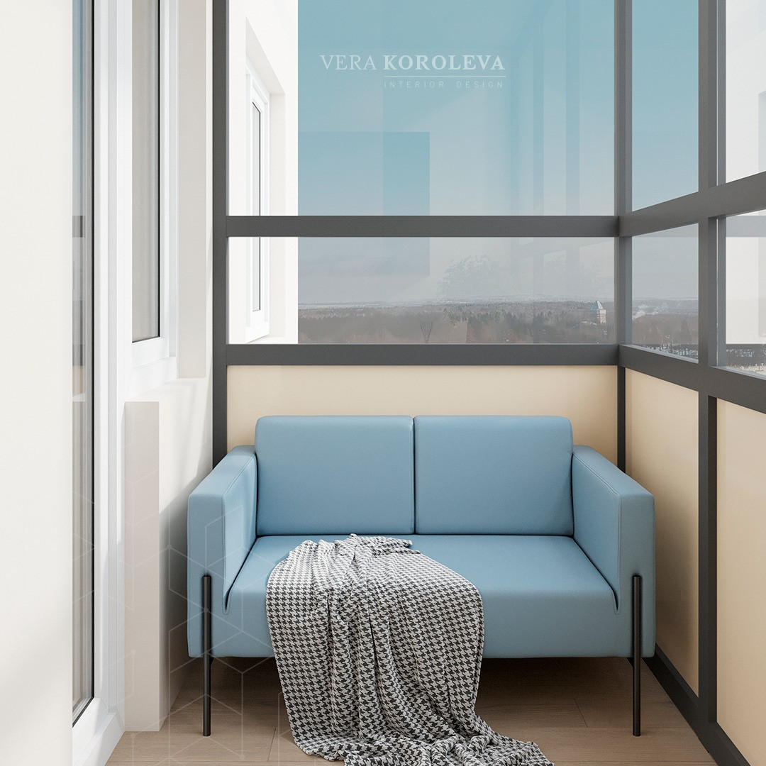 Дизайн лоджии с утеплением в  ЖК "Янино"