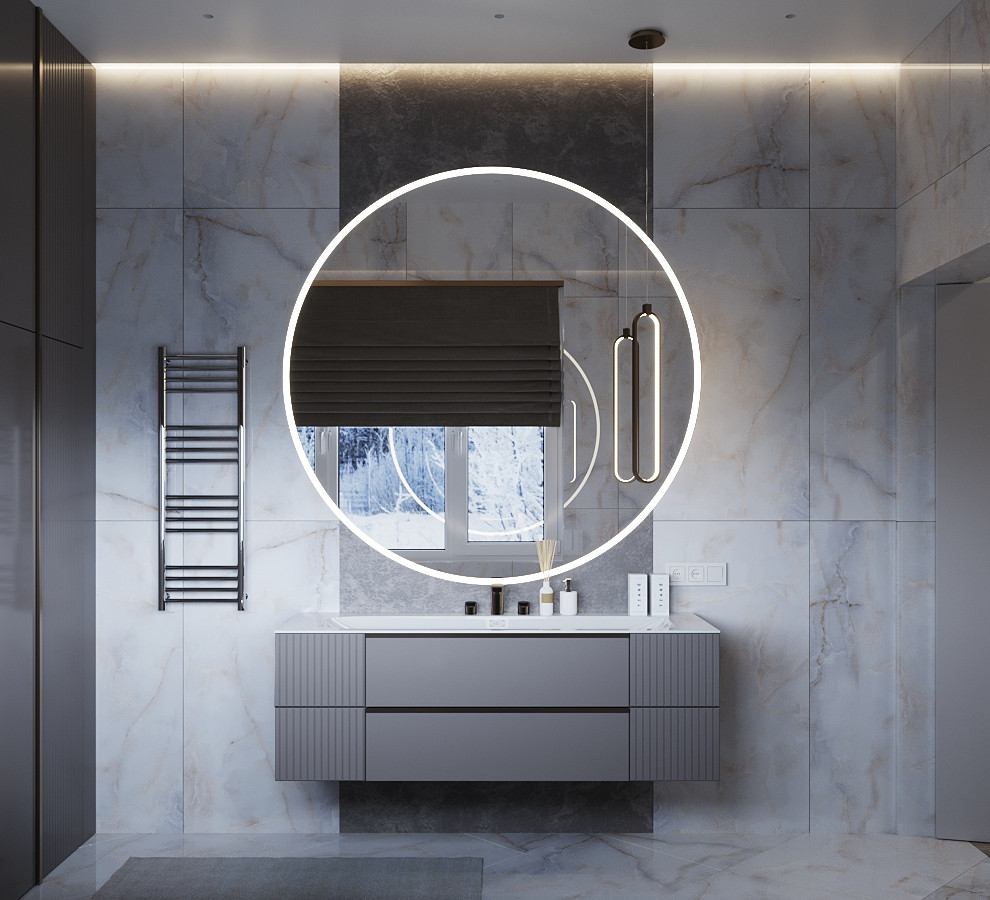 Дизайн интерьера ванной комнаты для проекта дома в поселке Европейском