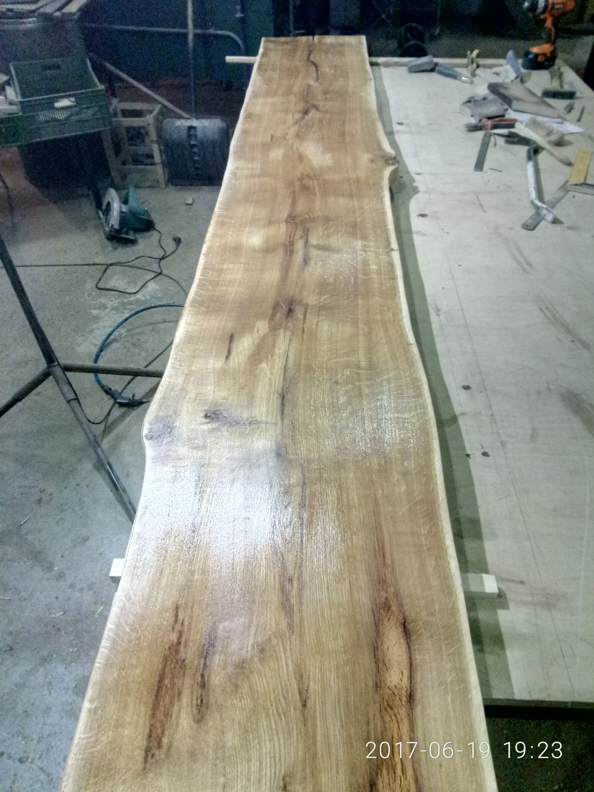 стол из слеба дуба начало