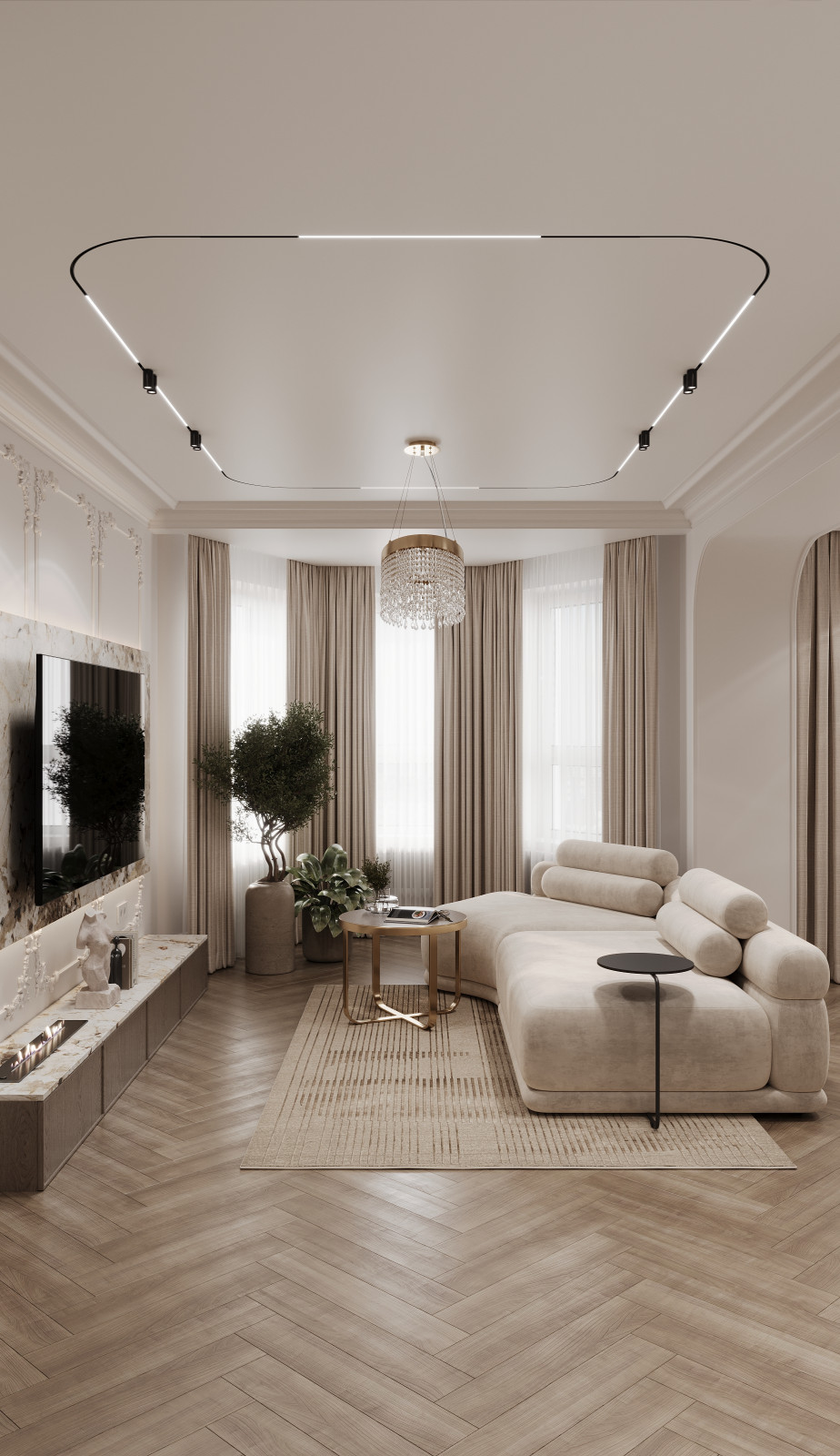 Проект 2-х комнатной квартиры в классическом стиле