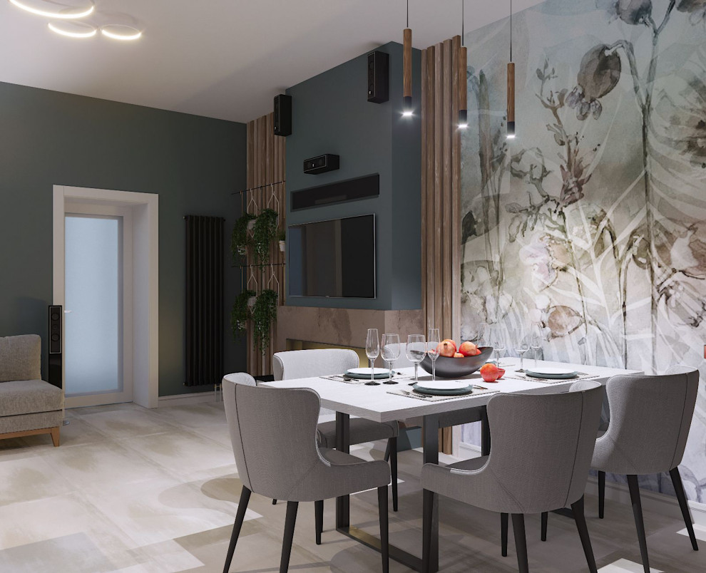 Обложка проекта: Современная гостинная с Камином