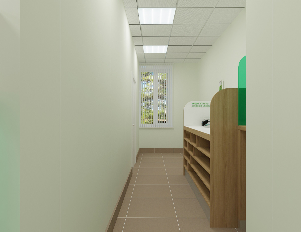 Дизайн-проект отделения ПАО Сбербанка Омская обл. г. Муромцево