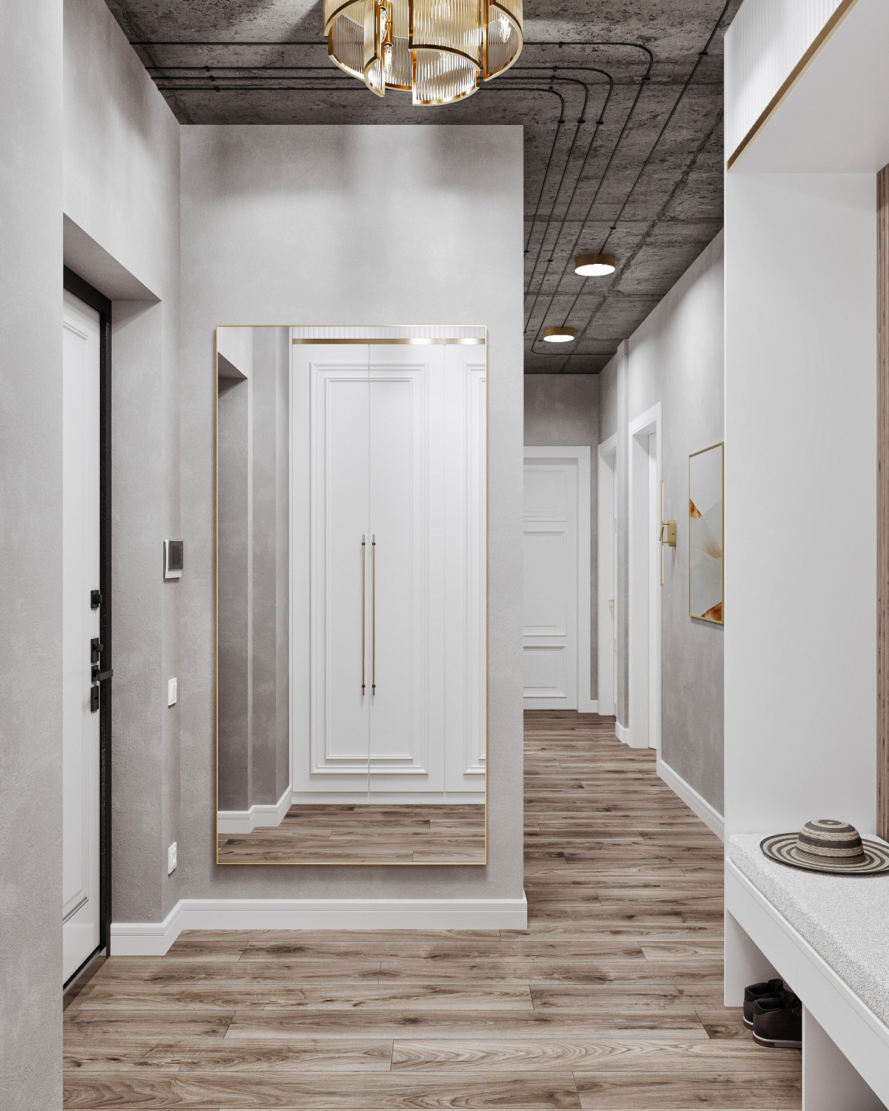 Дизайн квартиры в стиле лофт с элементами неоклассики