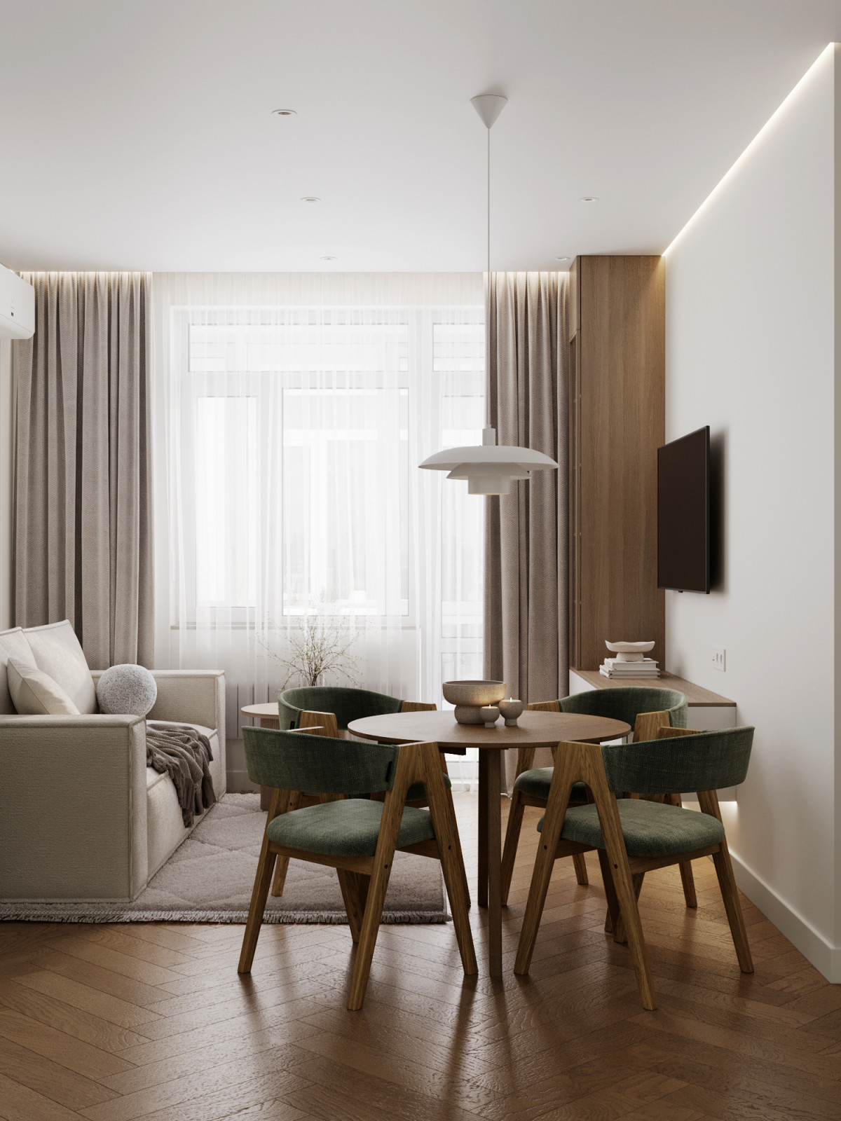 Трехкомнатная квартира в городе Дубнаа