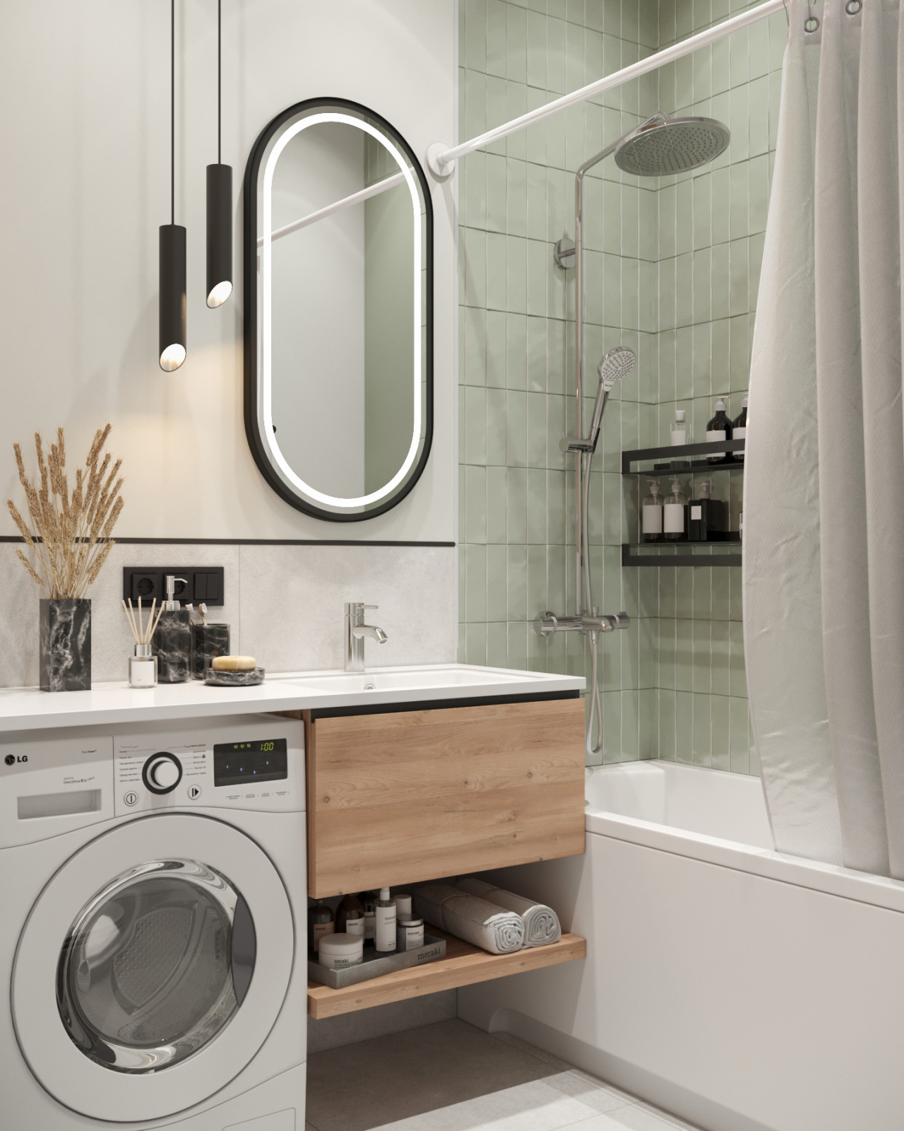 Дизайн-проект квартиры, площадью 59,25 м2, мкр Северный, жк Риф