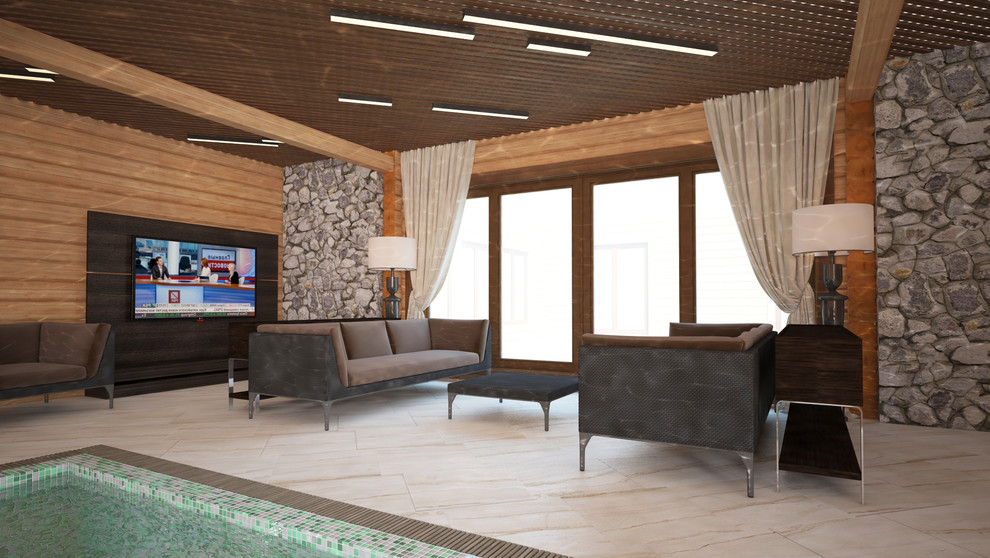 Дом из бруса. Архитектура и дизайн интерьера.