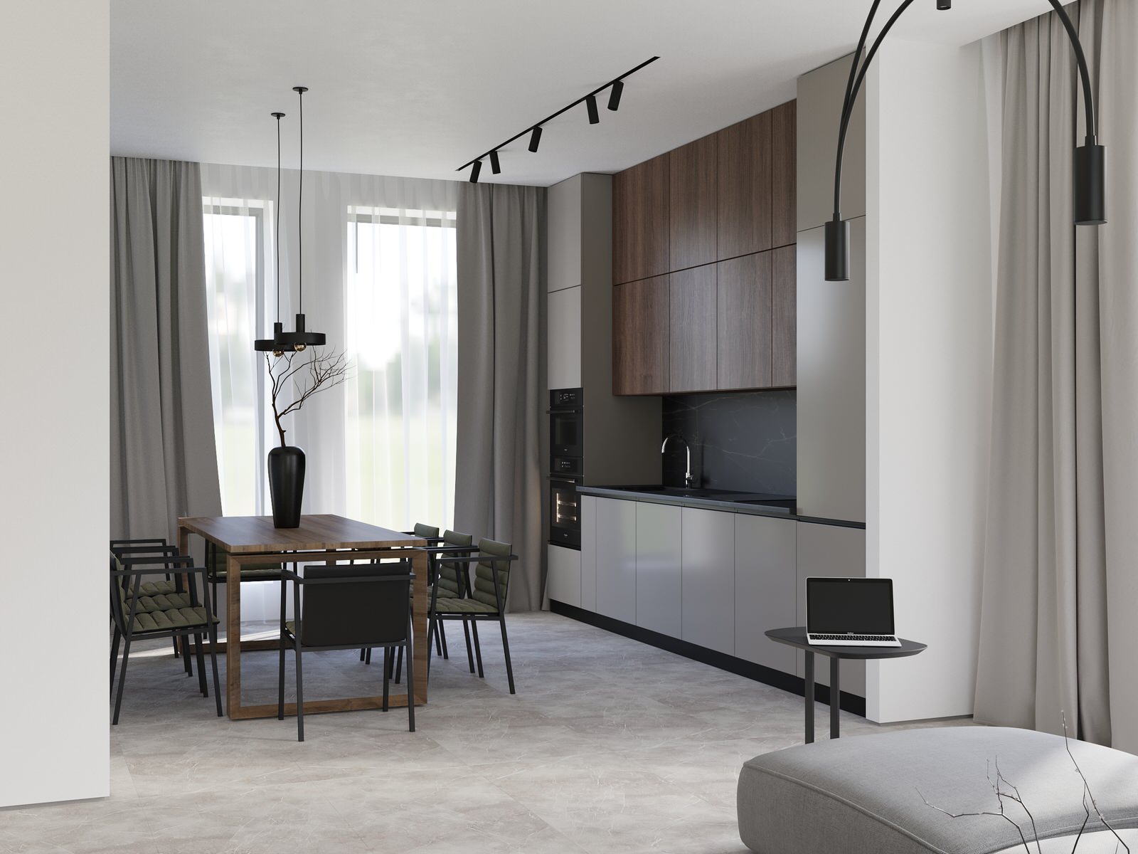 Кухня-гостиная в загородном доме