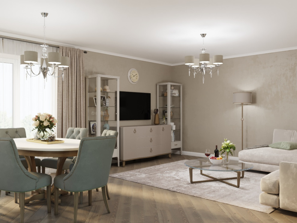 Гостиная-кухня-холл .