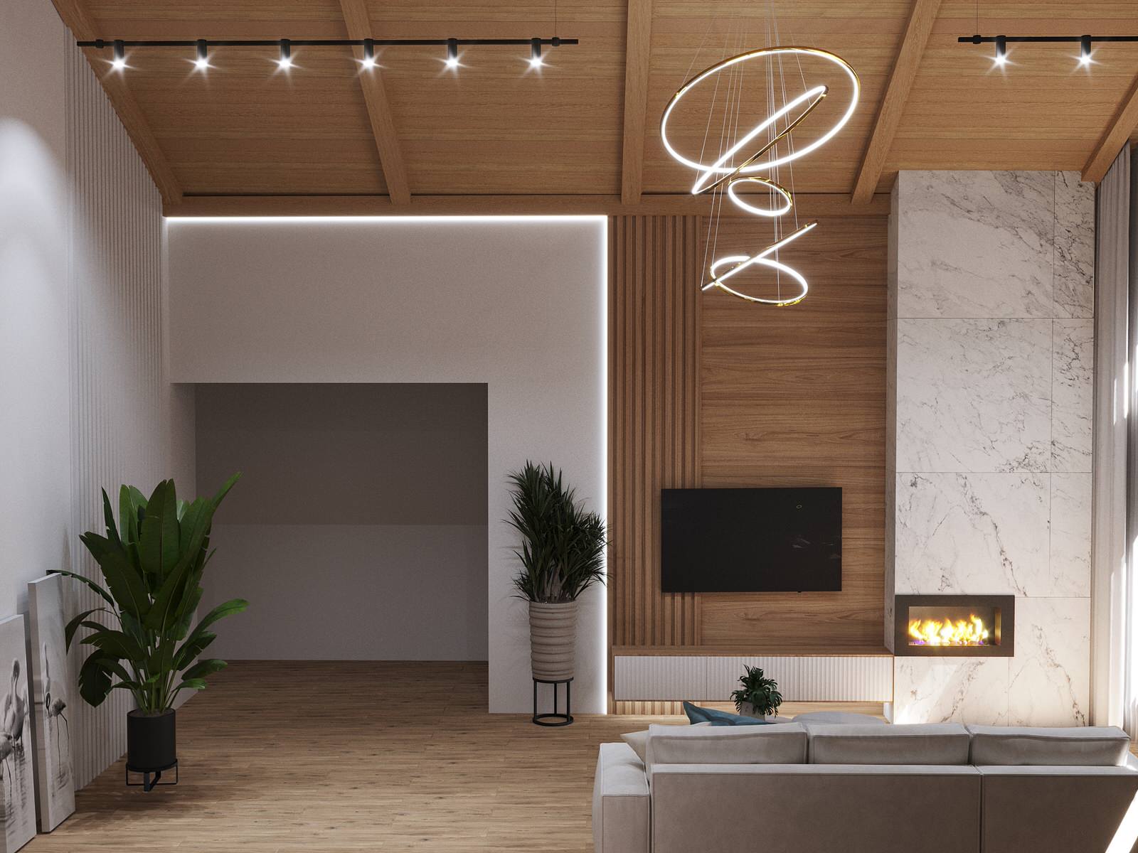 Обложка проекта: 3д визуализация гостиной в Краснодарском крае