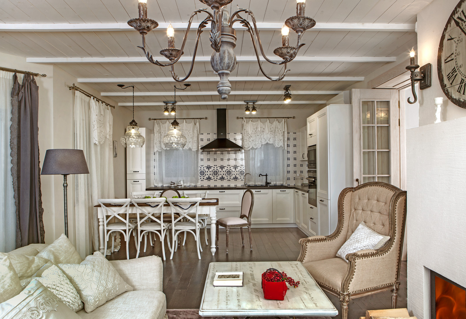 Дизайн кухни гостиной в частном доме